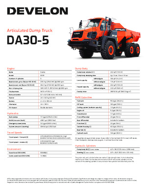 Articulated Dump Trucks Develon DA30-5