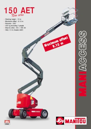 Wheeled Articulating Boom Lifts Manitou 150 AET