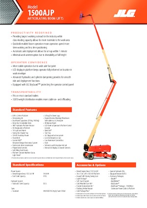 Wheeled Articulating Boom Lifts JLG 1500AJP
