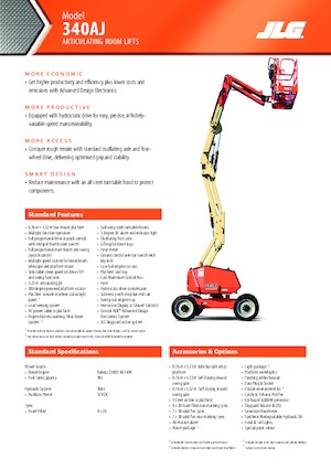 Wheeled Articulating Boom Lifts JLG 340AJ