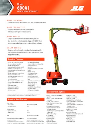 Wheeled Articulating Boom Lifts JLG 600AJ
