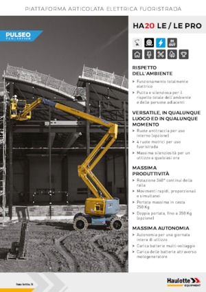 Wheeled Articulating Boom Lifts Haulotte HA20 LE PRO