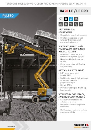 Tekerlekli Mafsall Bomlu Asansörler Haulotte HA20 LE PRO