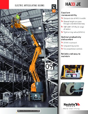 Wheeled Articulating Boom Lifts Haulotte HA33 JE
