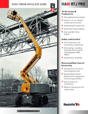 Wheeled Articulating Boom Lifts Haulotte HA80 RTJ PRO