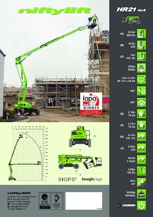 Tekerlekli Mafsall Bomlu Asansörler Niftylift HR21D