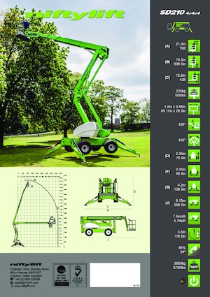 Tekerlekli Mafsall Bomlu Asansörler Niftylift SD210