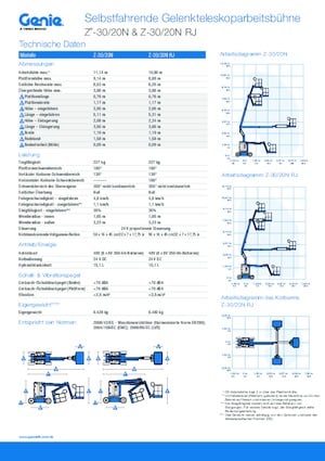 Wheeled Articulating Boom Lifts Genie Z-30/20 N