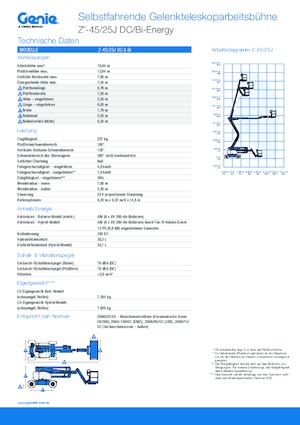 Tekerlekli Mafsall Bomlu Asansörler Genie Z-45/25J Bi-Energy