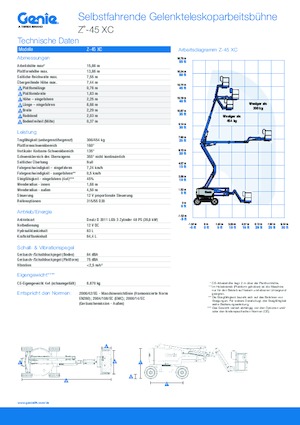 Wheeled Articulating Boom Lifts Genie Z-45/25XC