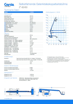 Tekerlekli Mafsall Bomlu Asansörler Genie Z-80/60