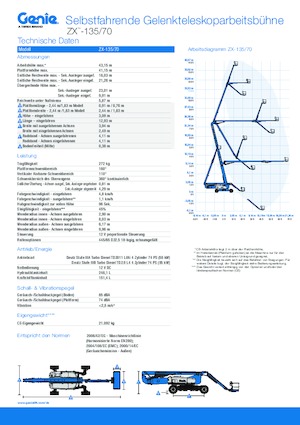 Tekerlekli Mafsall Bomlu Asansörler Genie ZX-135/70
