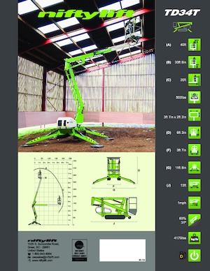 Crawler Articulating Boom Lifts Niftylift TD34T