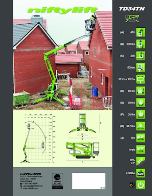 Crawler Articulating Boom Lifts Niftylift TD34TN