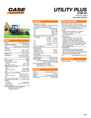 Backhoe Loaders Case 575N EP Utility Plus