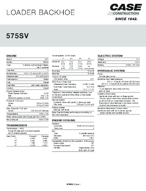 Backhoe Loaders Case 575SV