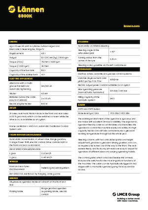 Backhoe Loaders Lännen 8800K