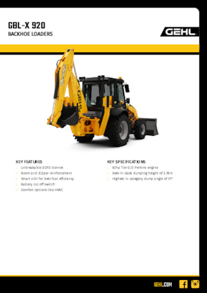 Backhoe Loaders Gehl GBL-X 920 