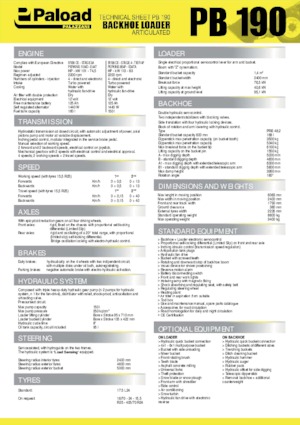 Backhoe Loaders Palazzani PB 190