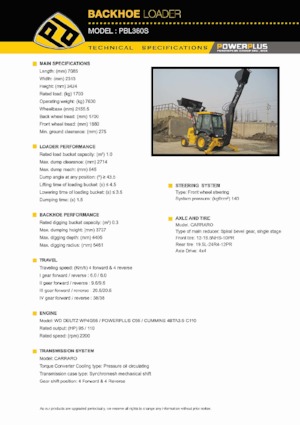 Backhoe Loaders PowerPlus PBL380S