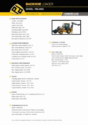 Backhoe Loaders PowerPlus PBL480S