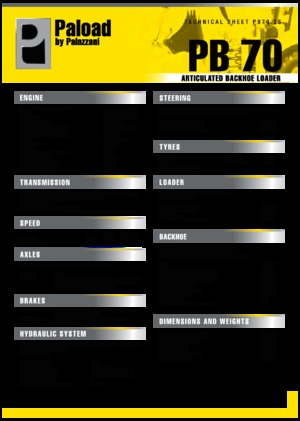 Backhoe Loaders Palazzani PB 70
