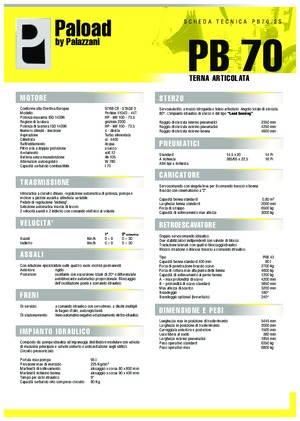 Backhoe Loaders Palazzani PB 70