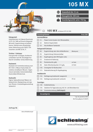 Wood Chippers Schliesing 105 MX