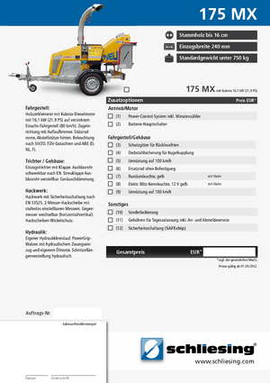 Wood Chippers Schliesing 175 MX