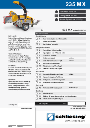 Ahşap parçalayıcılar Schliesing 235 MX