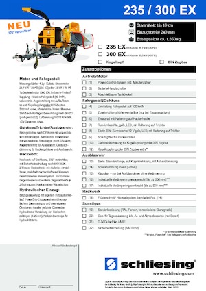 Ahşap parçalayıcılar Schliesing 300 EX