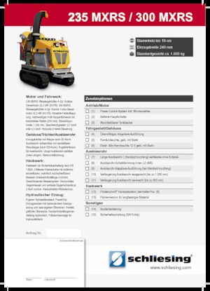 Wood Chippers Schliesing 300 MXRS Raupe