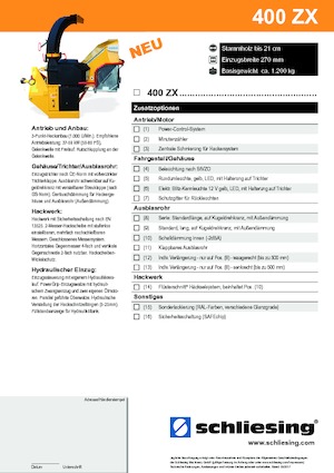 Ahşap parçalayıcılar Schliesing 400 ZX