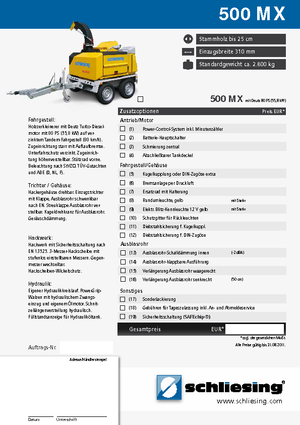 Ahşap parçalayıcılar Schliesing 500 MX