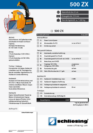Wood Chippers Schliesing 500 ZX