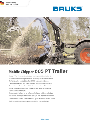 Wood Chippers Bruks 605 PT Trailer
