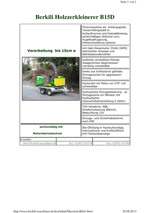 Wood Chippers Berkili B 15 D-L-SM