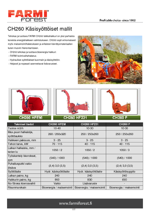 Wood Chippers Farmi CH 260 HFC