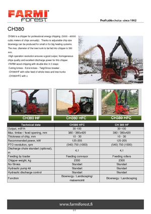 Ahşap parçalayıcılar Farmi CH 380 HFC