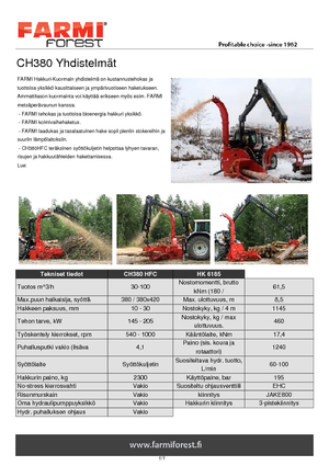 Ahşap parçalayıcılar Farmi CH 380 HFC