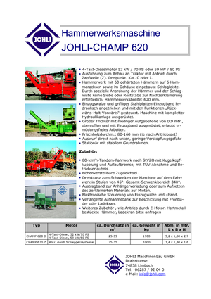 Wood Chippers Johli Champ 620 Z