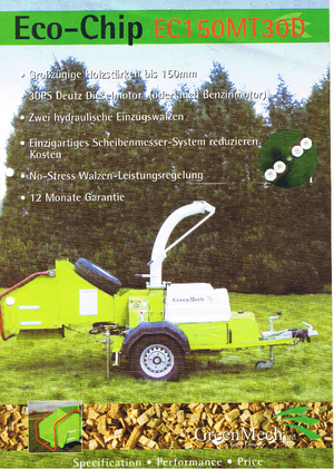 Ahşap parçalayıcılar Green Mech ECM 150 MT 30 D