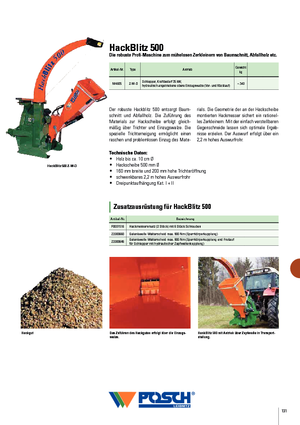 Wood Chippers Posch HackBlitz 500/100 Z-W-D