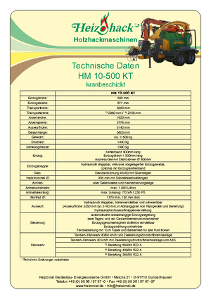 Wood Chippers Heizohack HM 10-500 KT