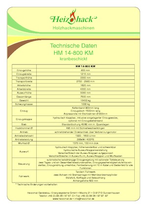 Ahşap parçalayıcılar Heizohack HM 14-800 KM