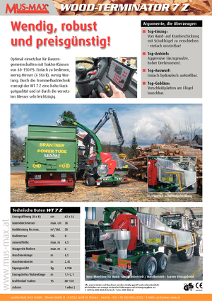 Ahşap parçalayıcılar MUS-MAX Wood-Terminator 7 Z