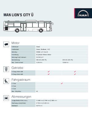 City buses MAN Lion’s City Ü