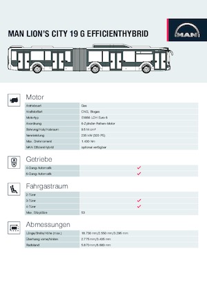 City buses MAN Lion’s City 19 G