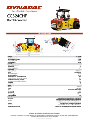 Kombinasyon makaralar Dynapac CC 324 C HF