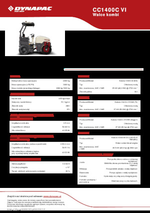 Kombinasyon makaralar Dynapac CC1400C VI
